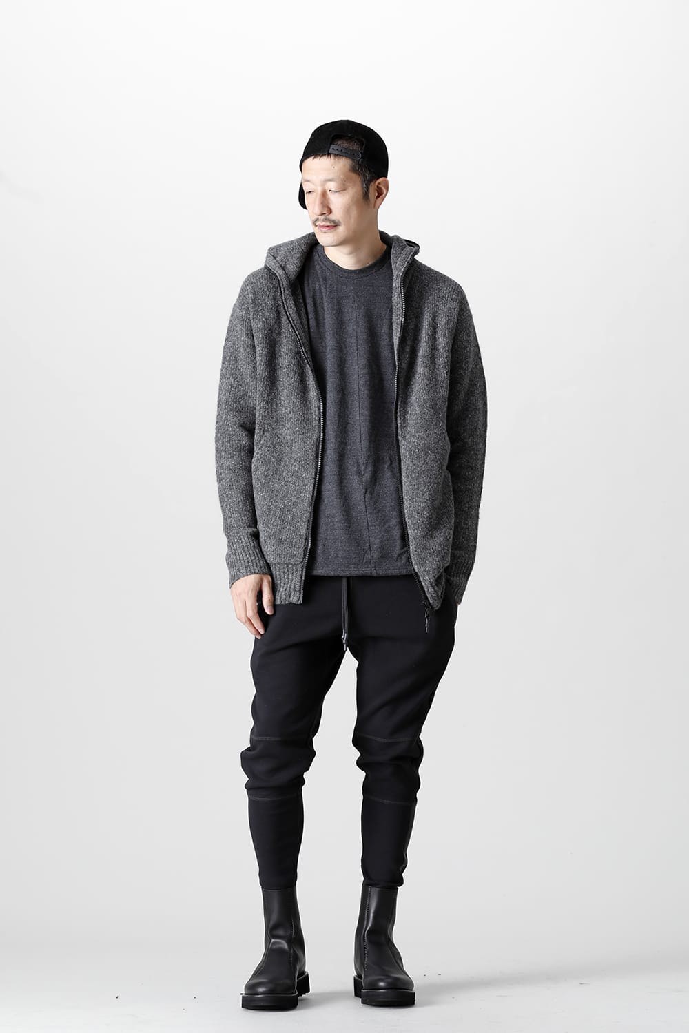 Knit Mohair Hoodie C.Gray