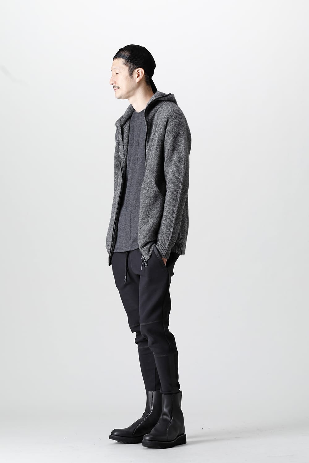 Knit Mohair Hoodie C.Gray