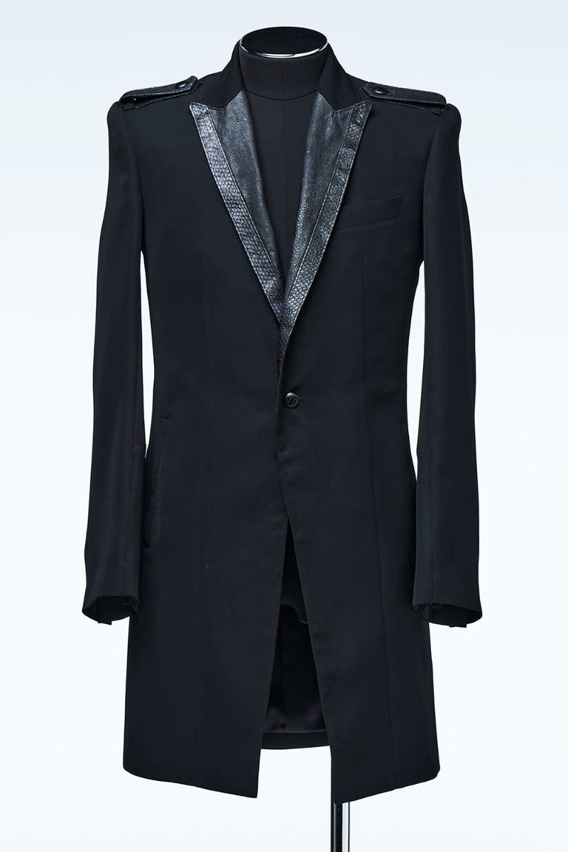 Fish Leather Lapel Jacket