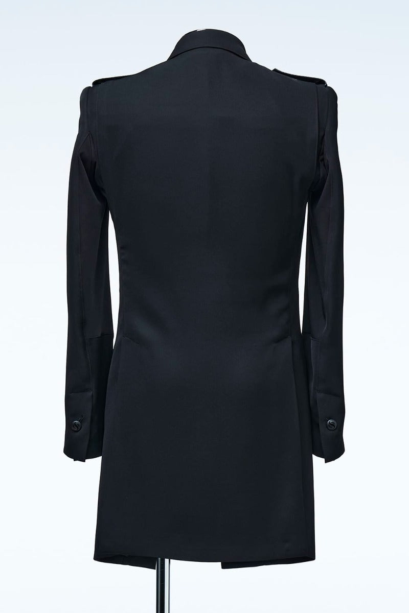 Fish Leather Lapel Jacket