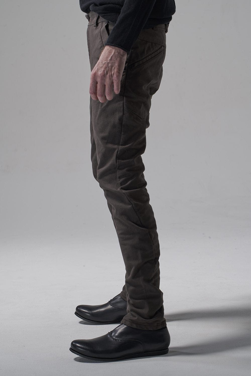 Slim pants Cavalry twill Garment wash Lava Stone