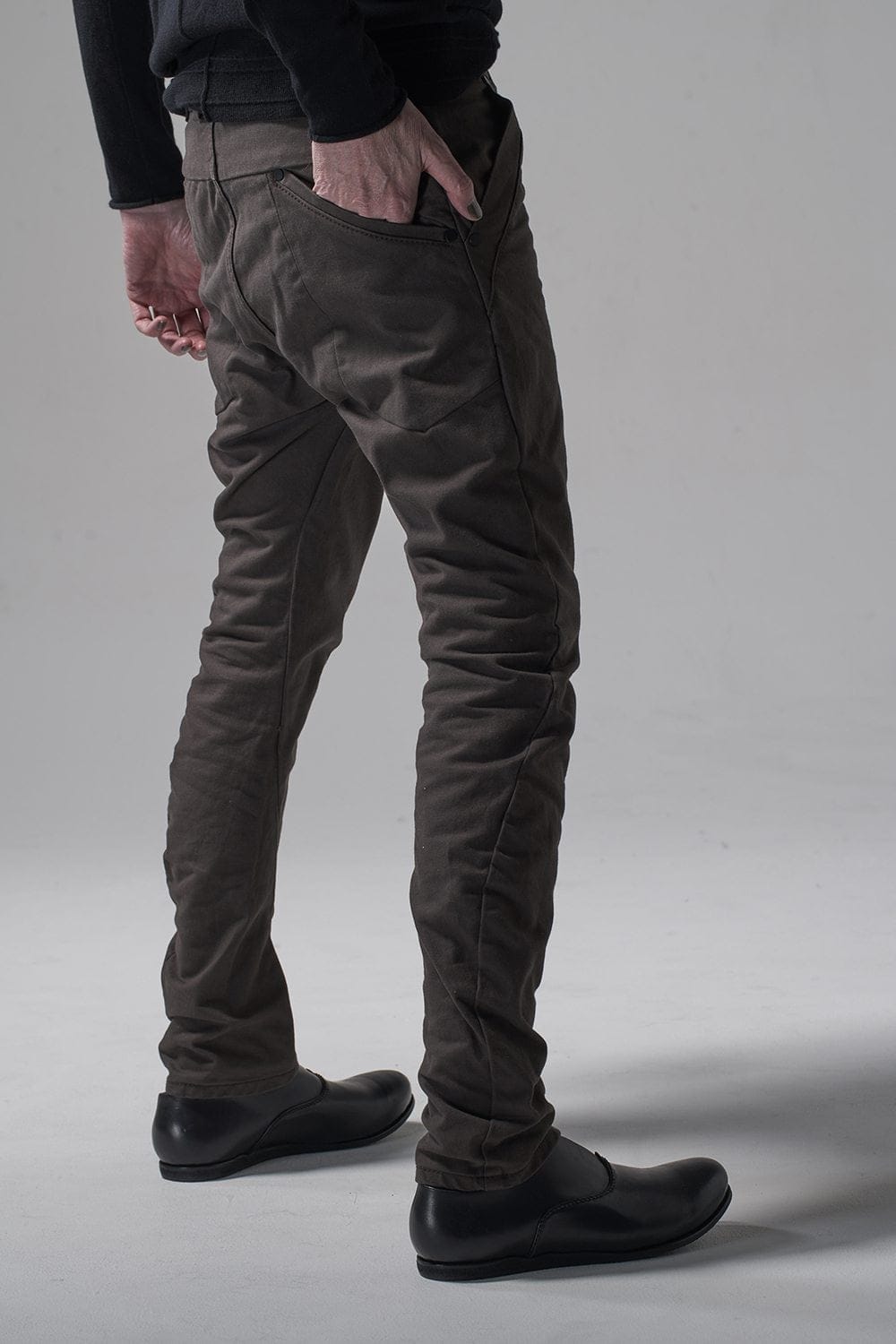 Slim pants Cavalry twill Garment wash Lava Stone