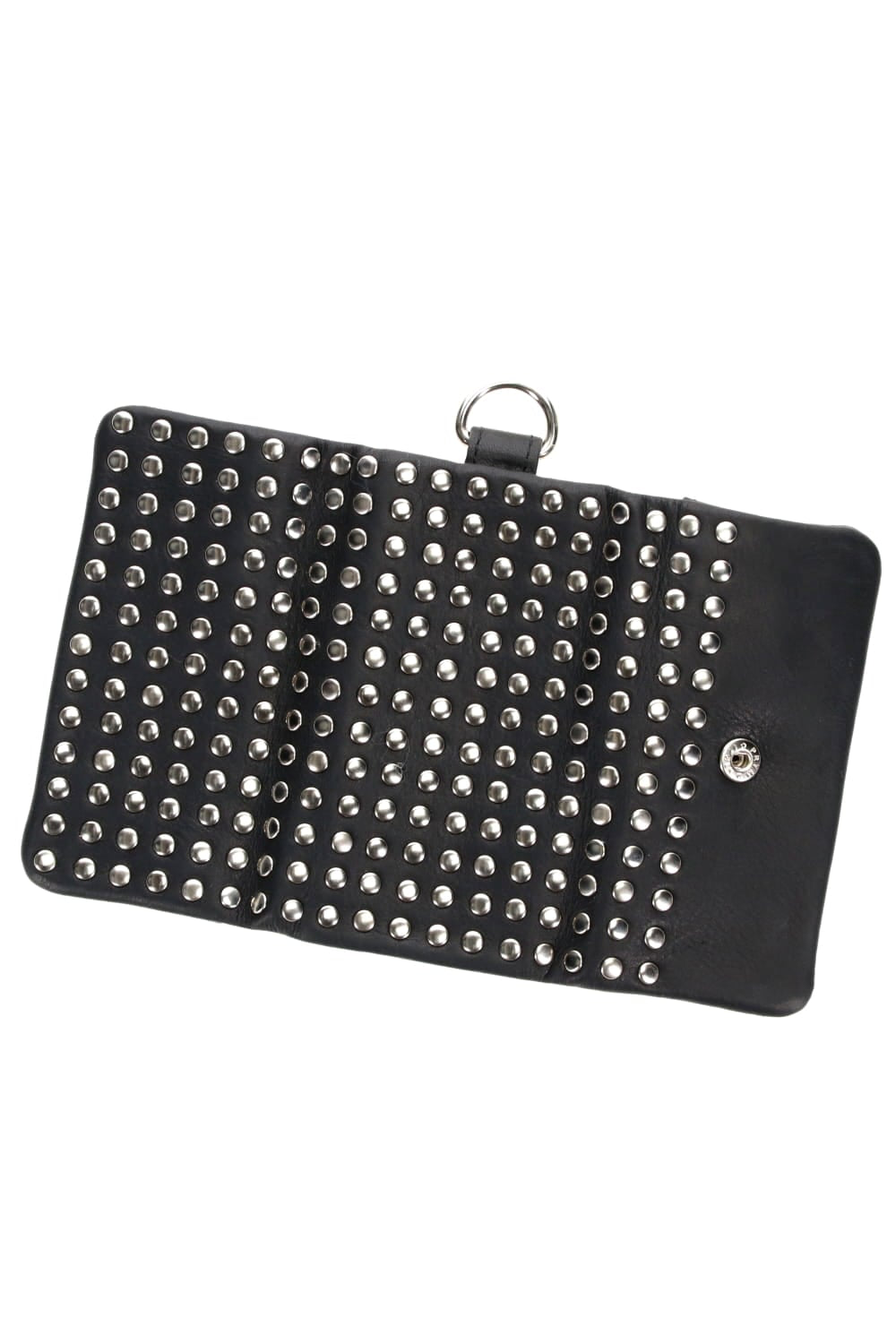 Leather key case 'all-studs' Silver