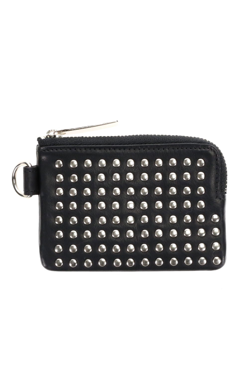 Leather coin case 'all-studs' Silver
