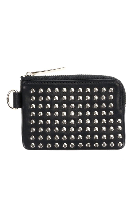 Leather coin case 'all-studs' Silver