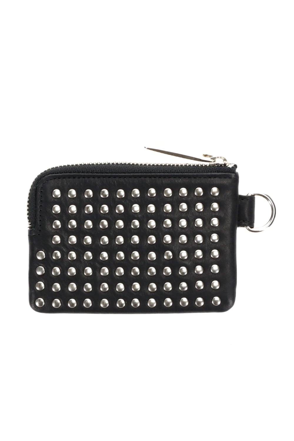 Leather coin case 'all-studs' Silver