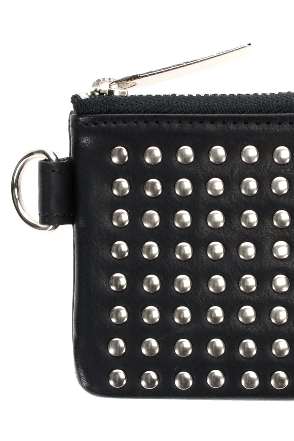 Leather coin case 'all-studs' Silver