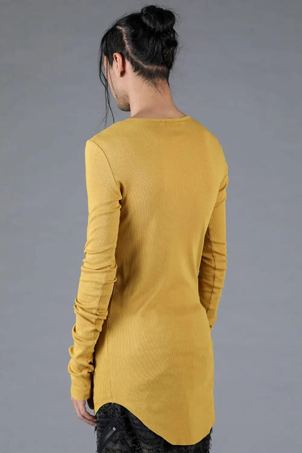 Modal x Cotton Rib Long Sleeve T-Shirt Mustard