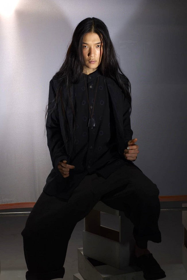 Long shirt Cotton circle print