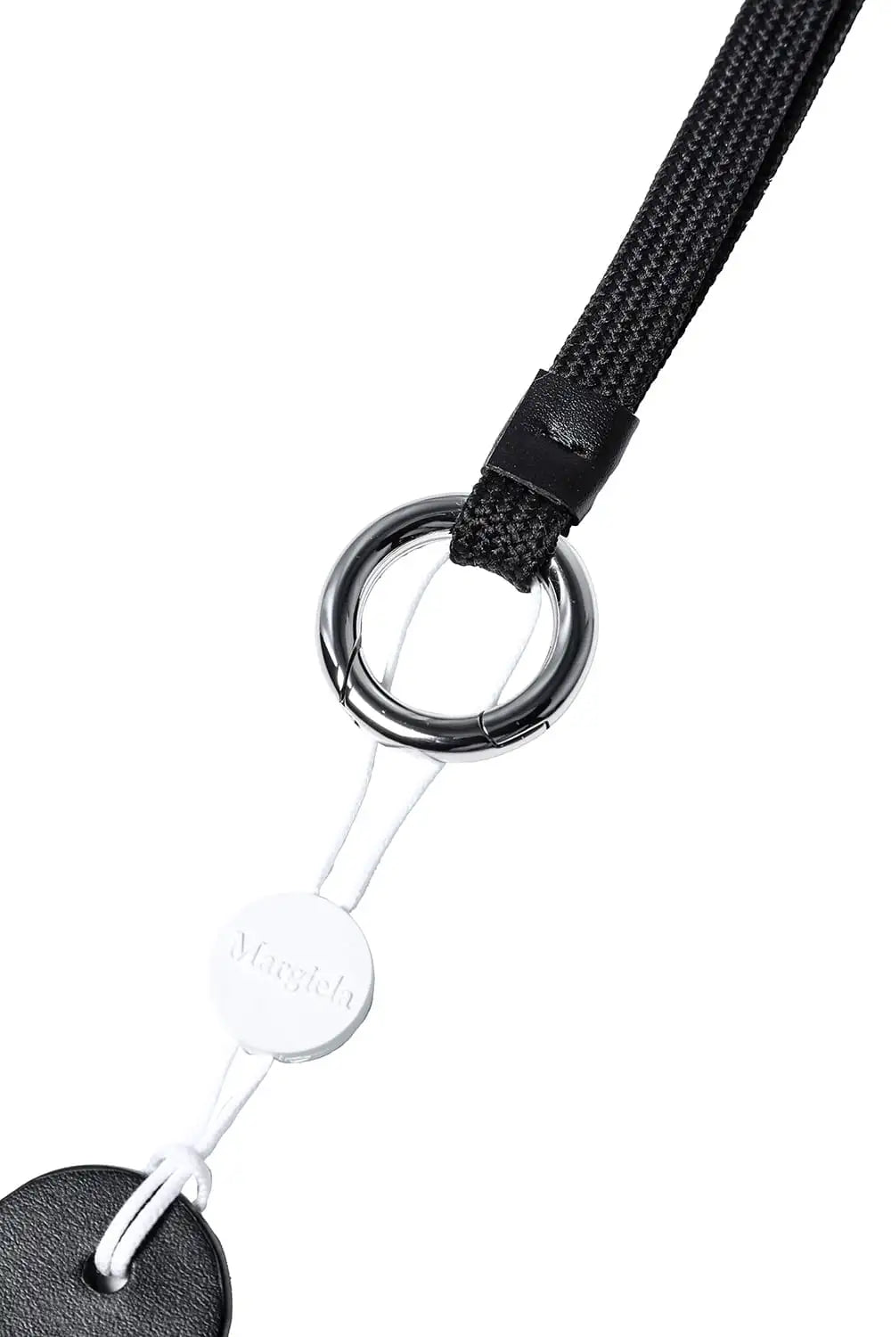 Tag Key Ring With Short Lace Black