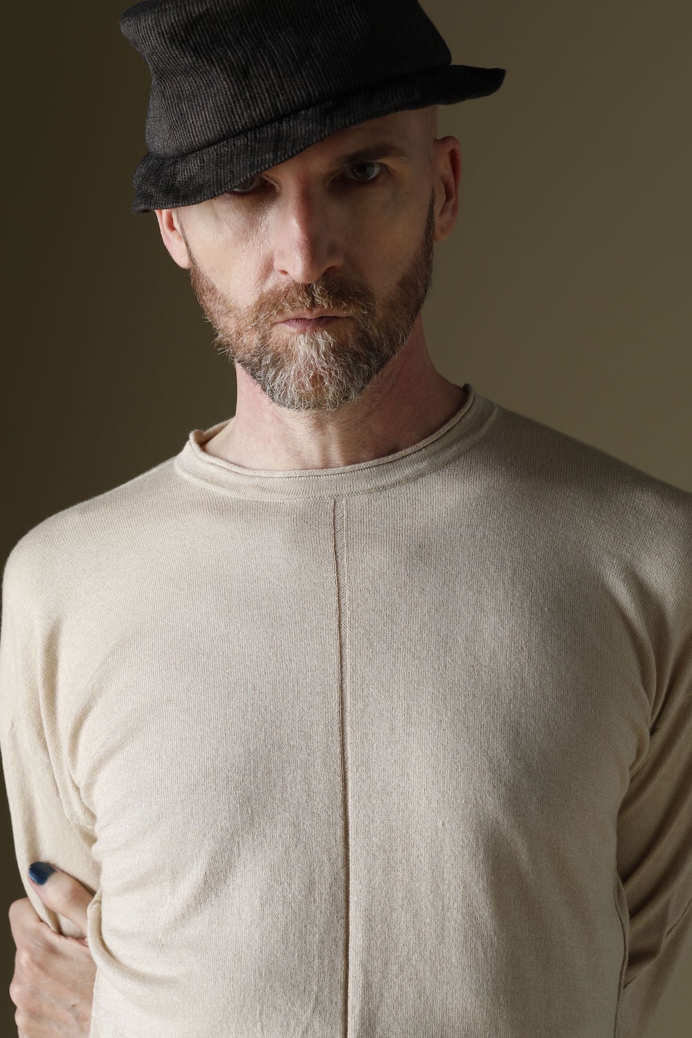 Knit long sleeve silk / cashmere Sand Beige