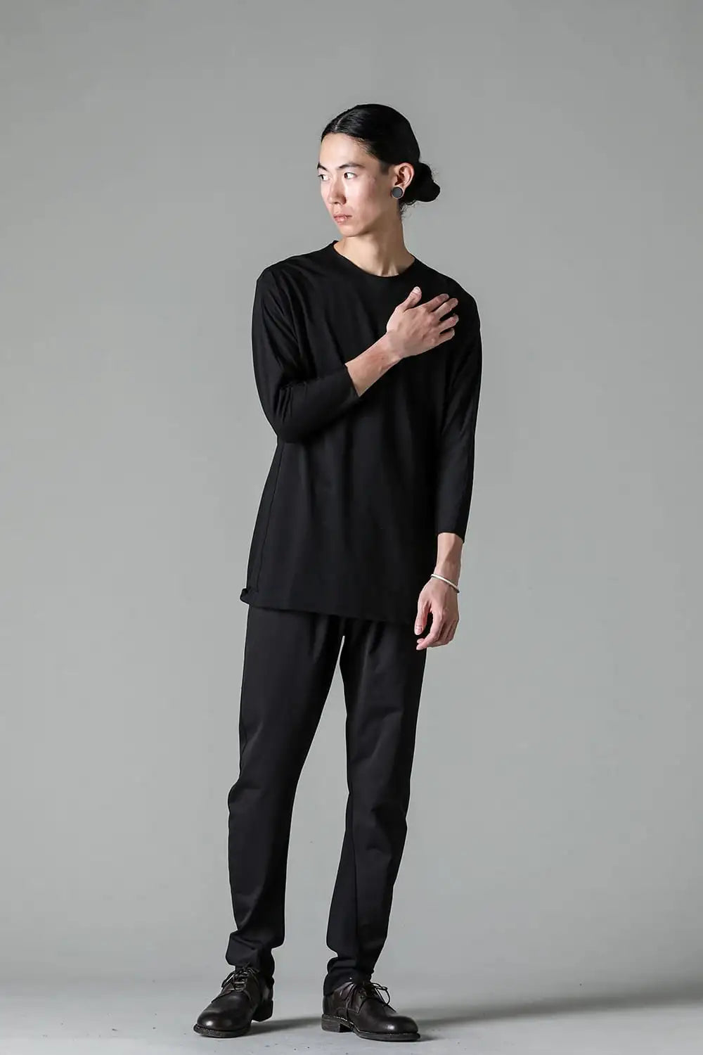 エイトクォータースリーブ ハイツイストジャージー Black