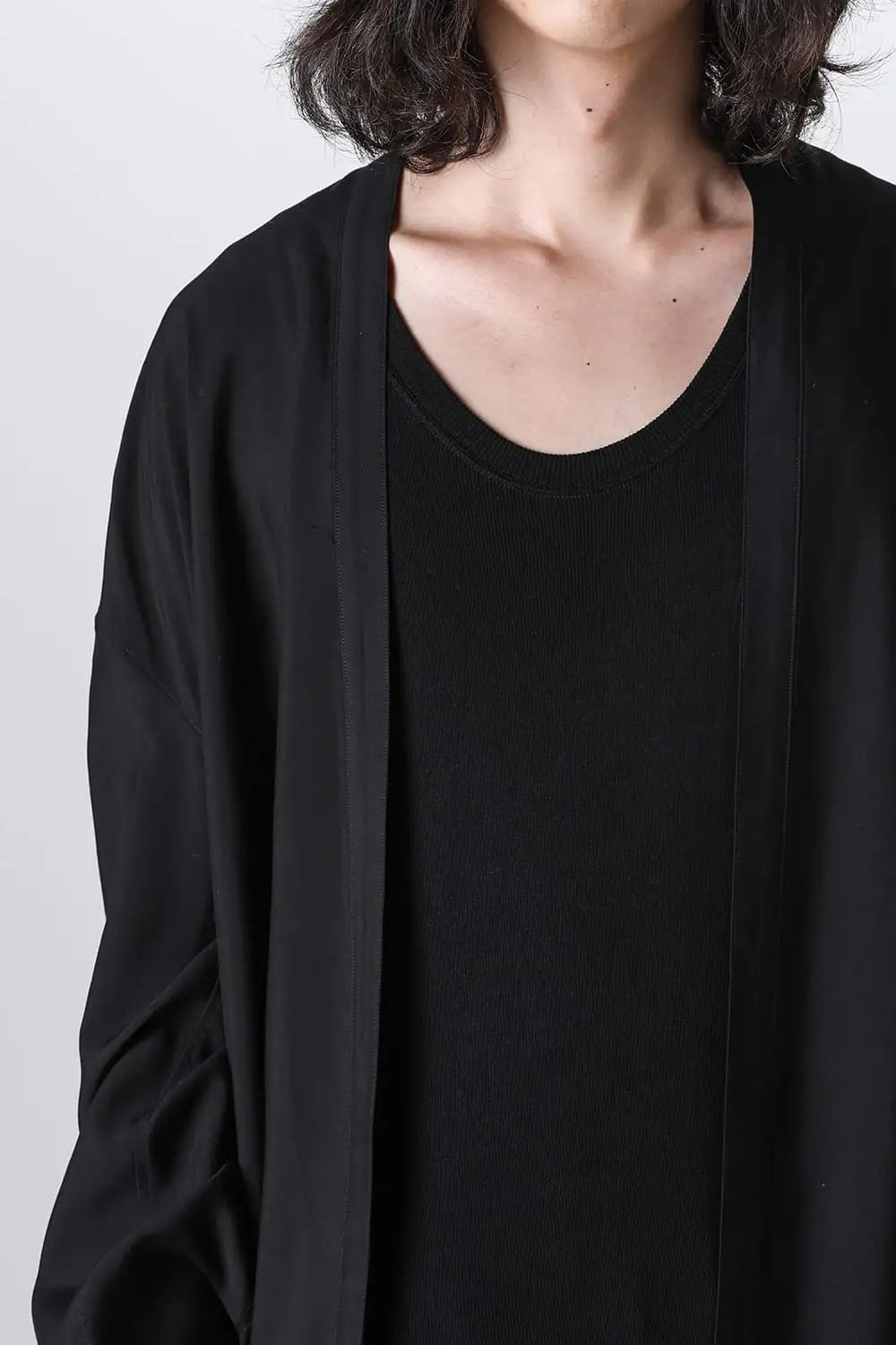 Viscose / Cupro Fibriled Gaba Long Cardigan