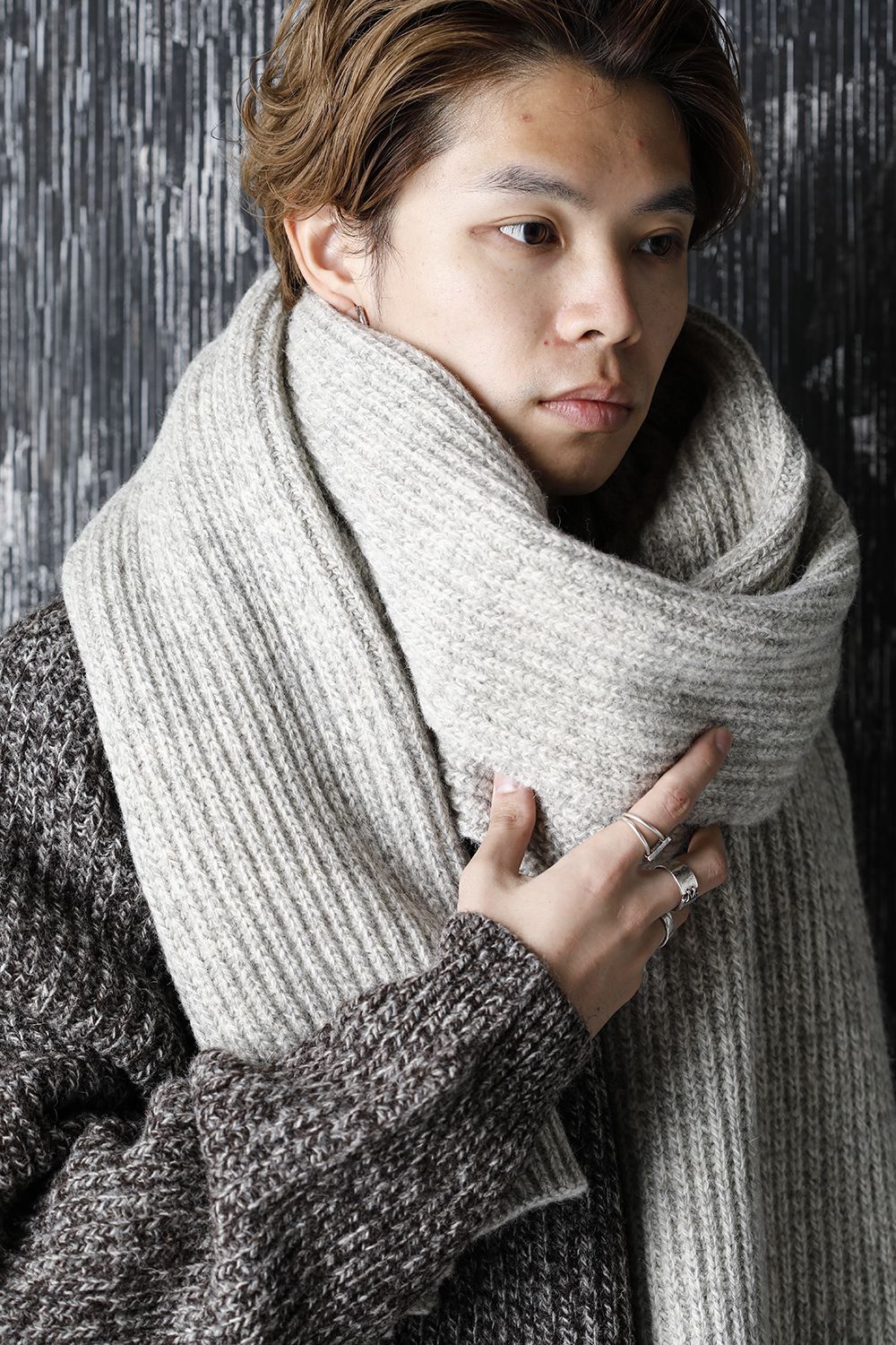 KNITTED SCARF - Natural Mere