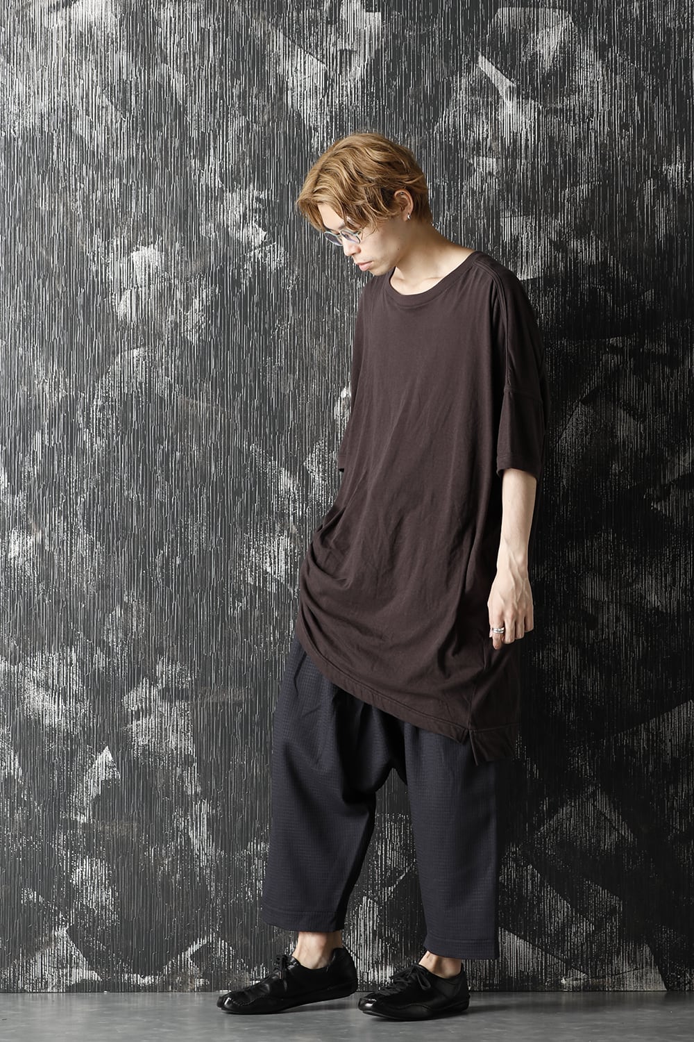 BALLOON TROUSERS WOOL RIPSTOP - Sumi Black