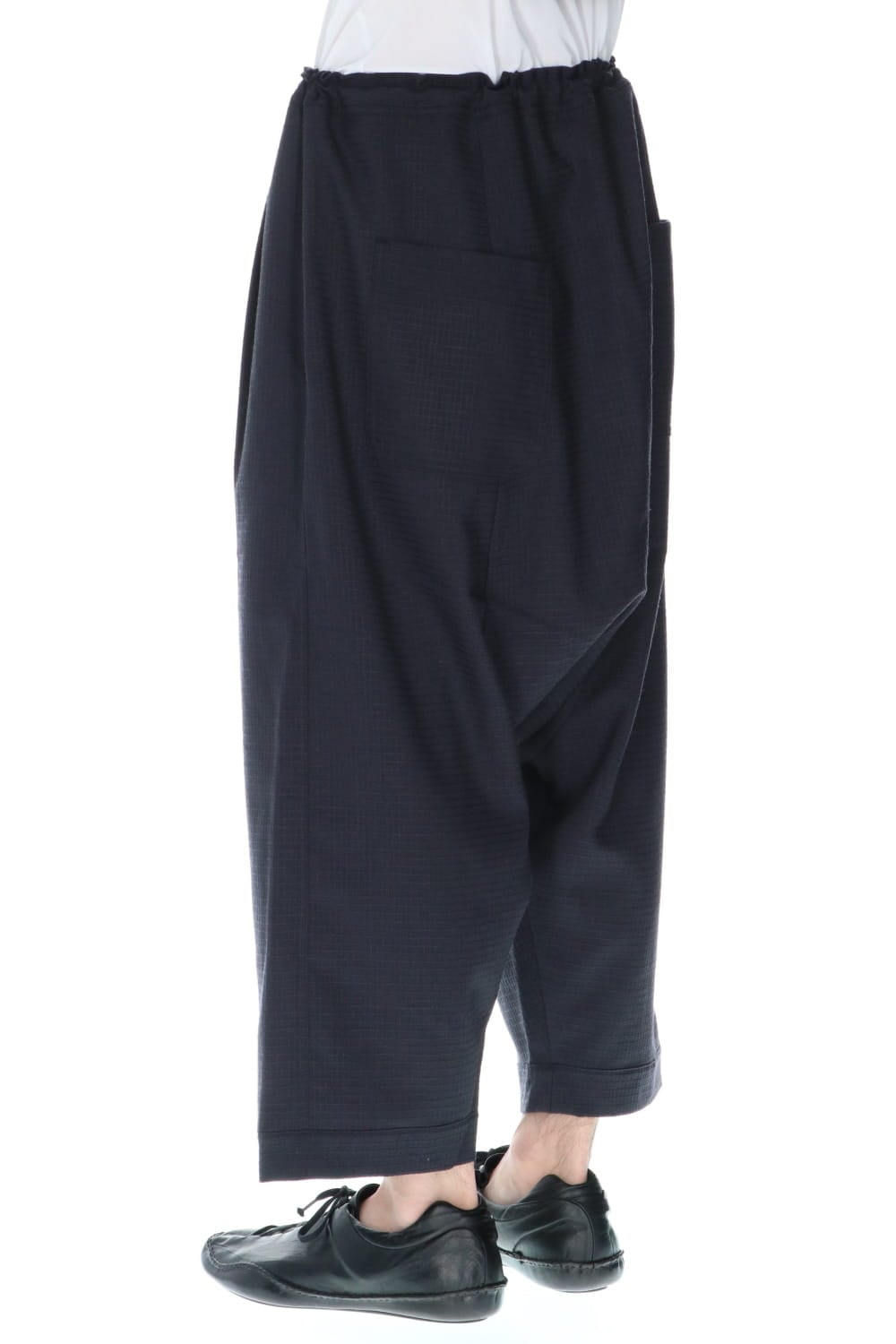 BALLOON TROUSERS WOOL RIPSTOP - Sumi Black