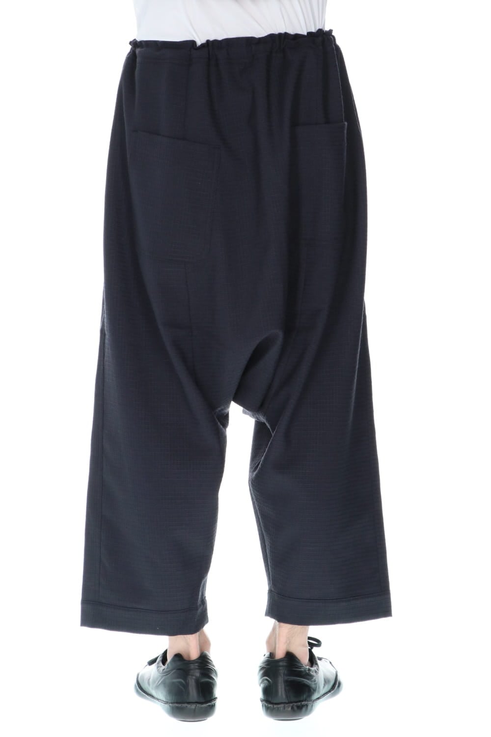 BALLOON TROUSERS WOOL RIPSTOP - Sumi Black