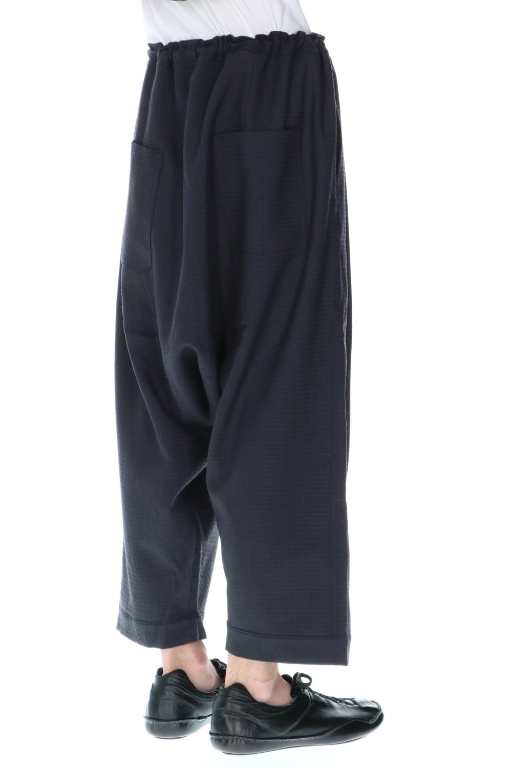 BALLOON TROUSERS WOOL RIPSTOP - Sumi Black