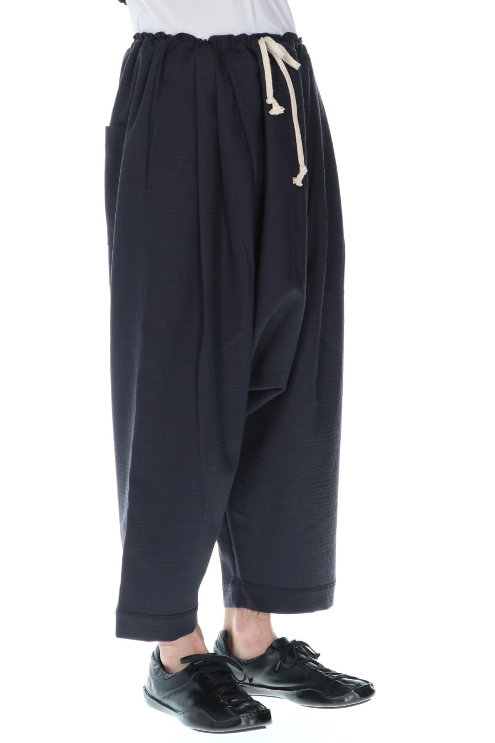 BALLOON TROUSERS WOOL RIPSTOP - Sumi Black