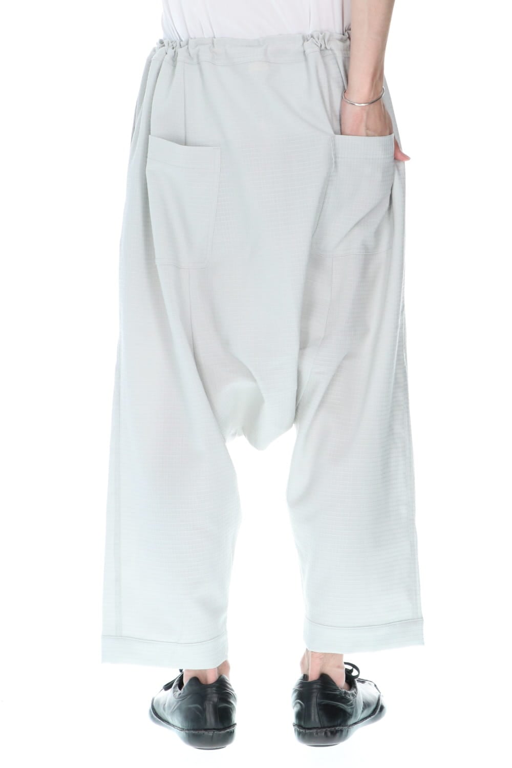 BALLOON TROUSERS WOOL RIPSTOP - Lt Sumi