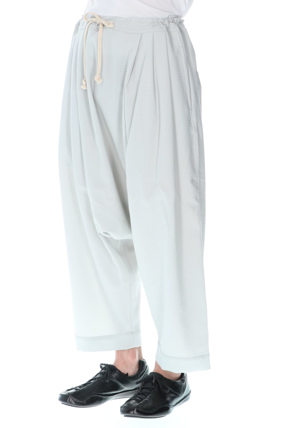 BALLOON TROUSERS WOOL RIPSTOP - Lt Sumi