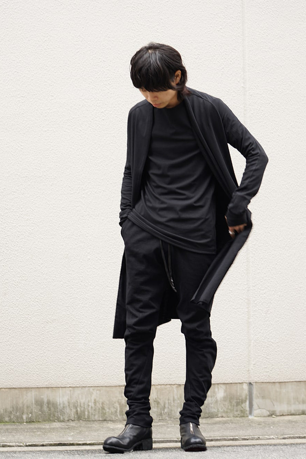 Long cardigan cotton canapa jersey