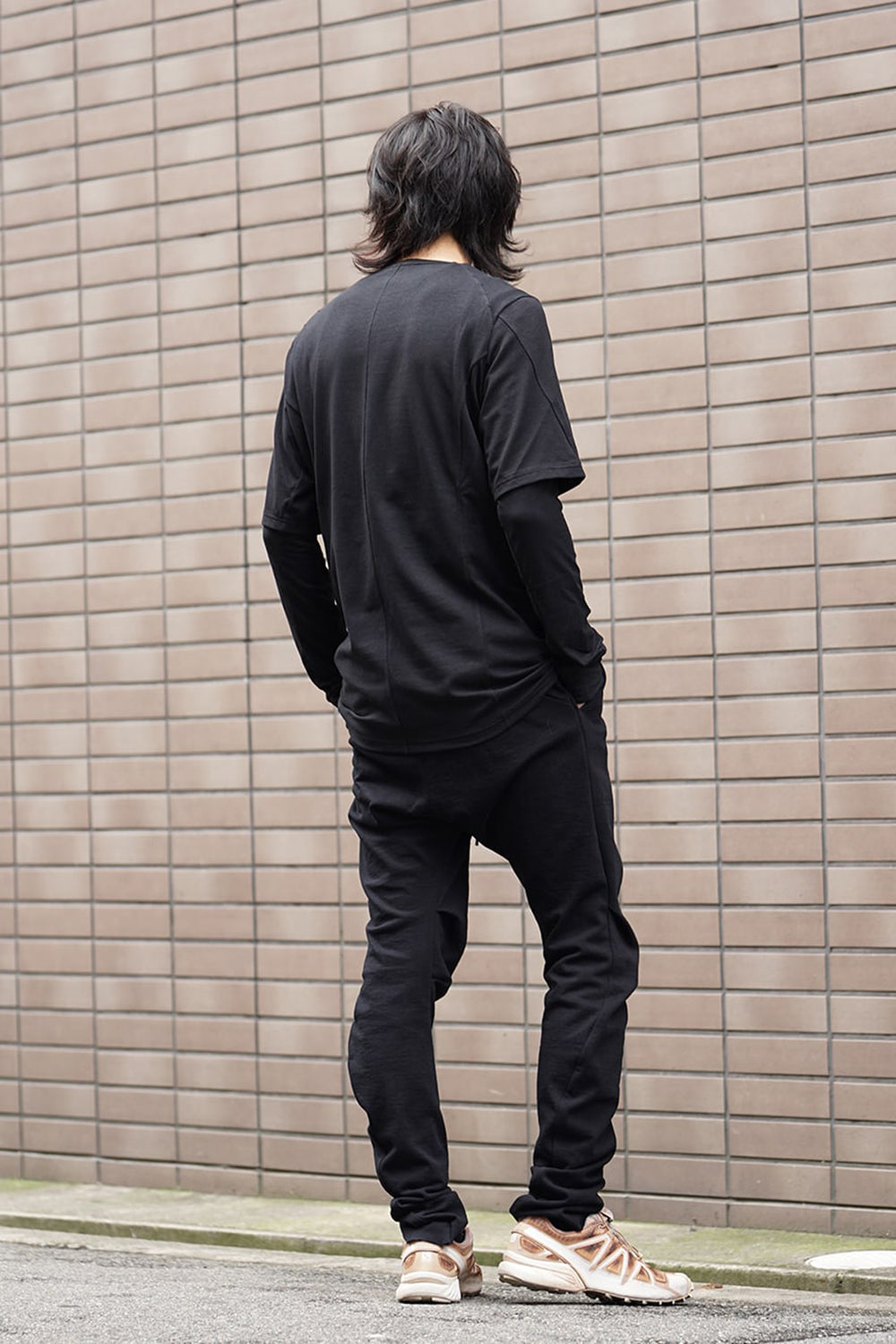 Long sleeve layerd type cotton canapa jersey