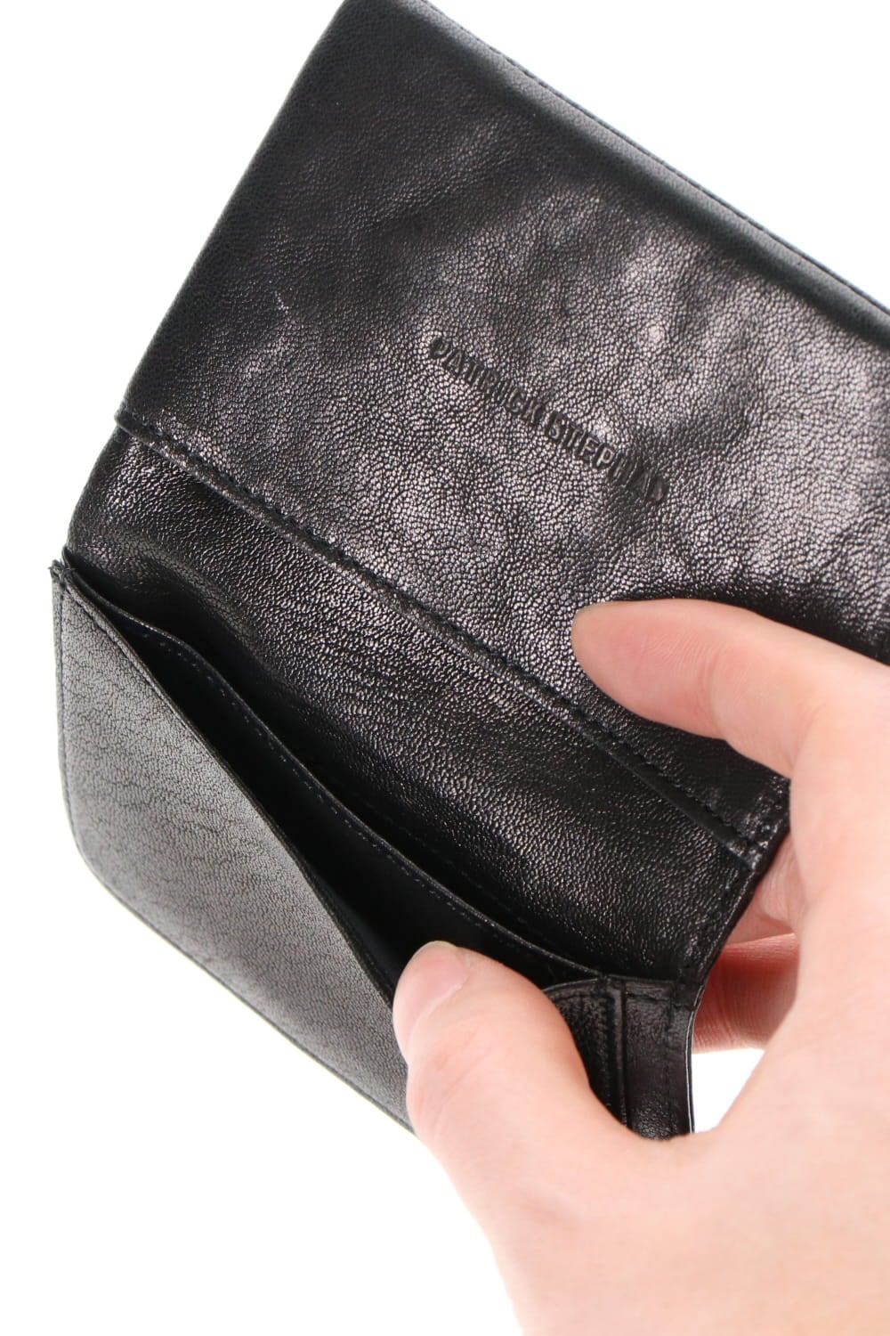 Leather card case 'minimal' shine