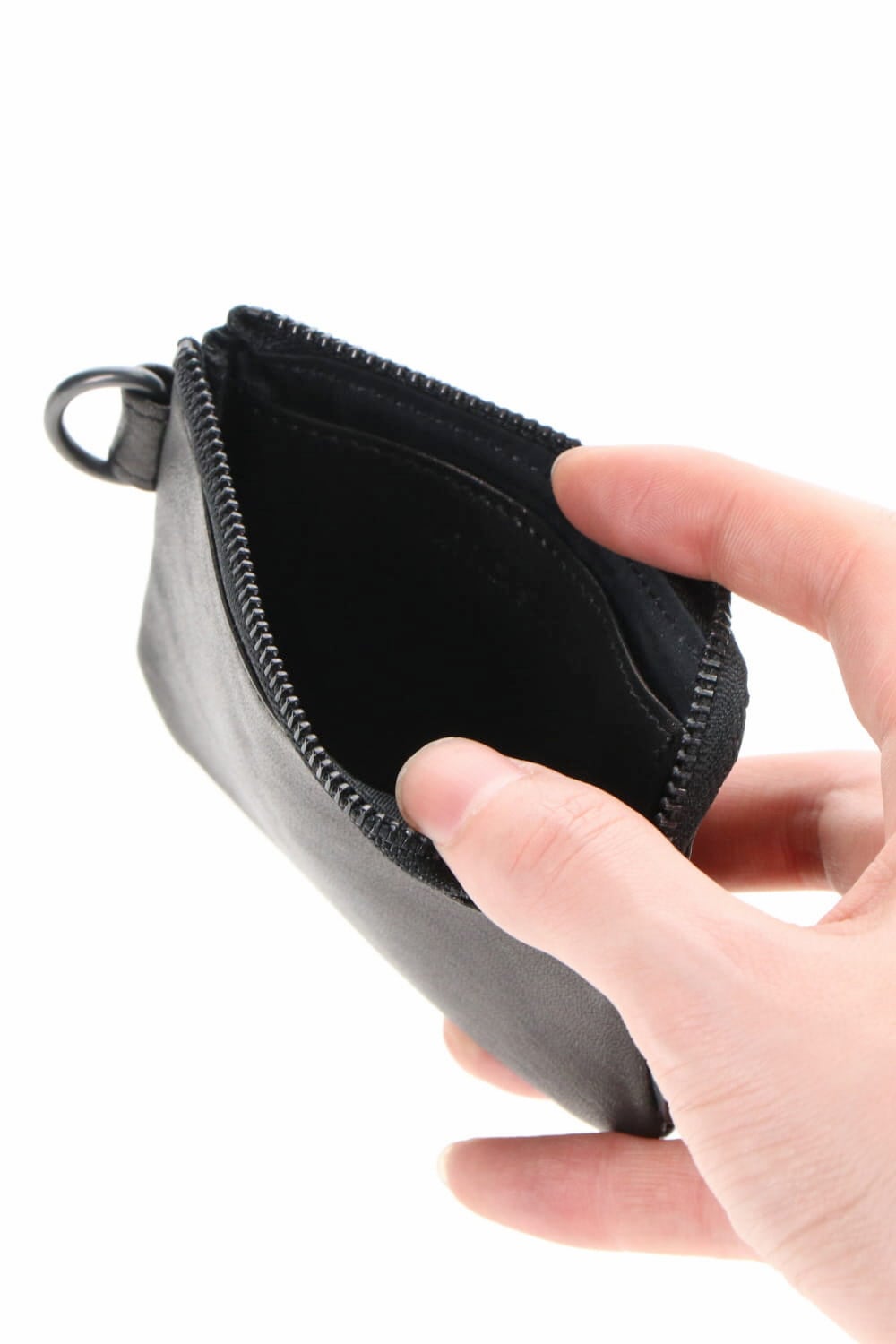 Leather coins case 'minimal' shine