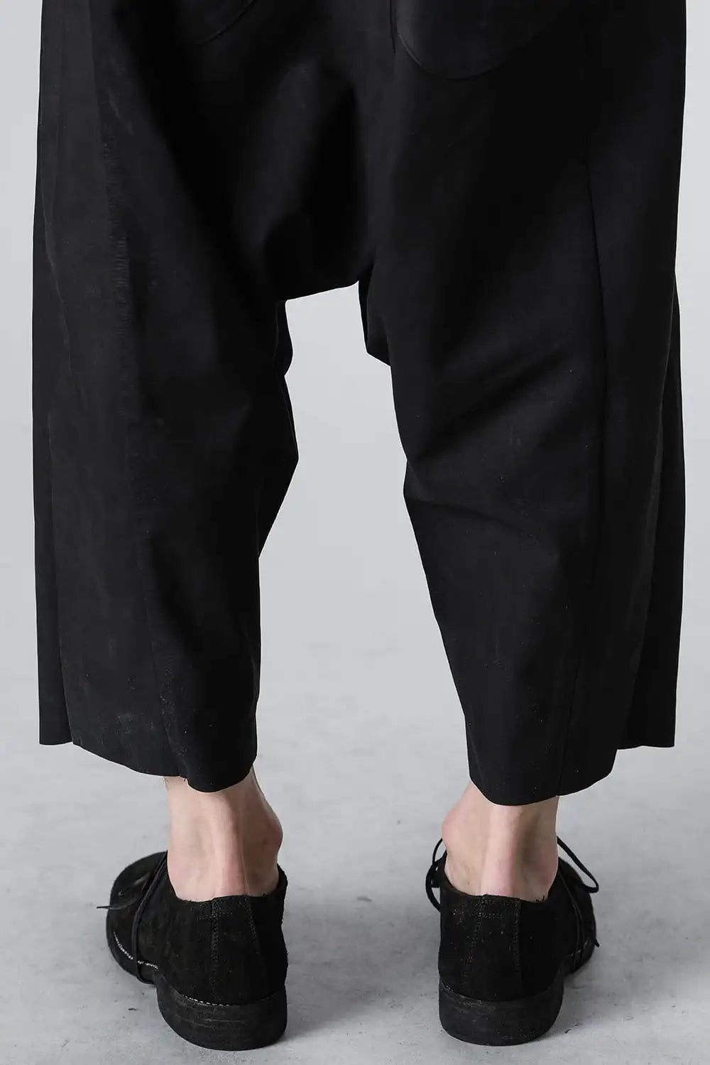 Relaxed pants soft nubuck cow leather Black