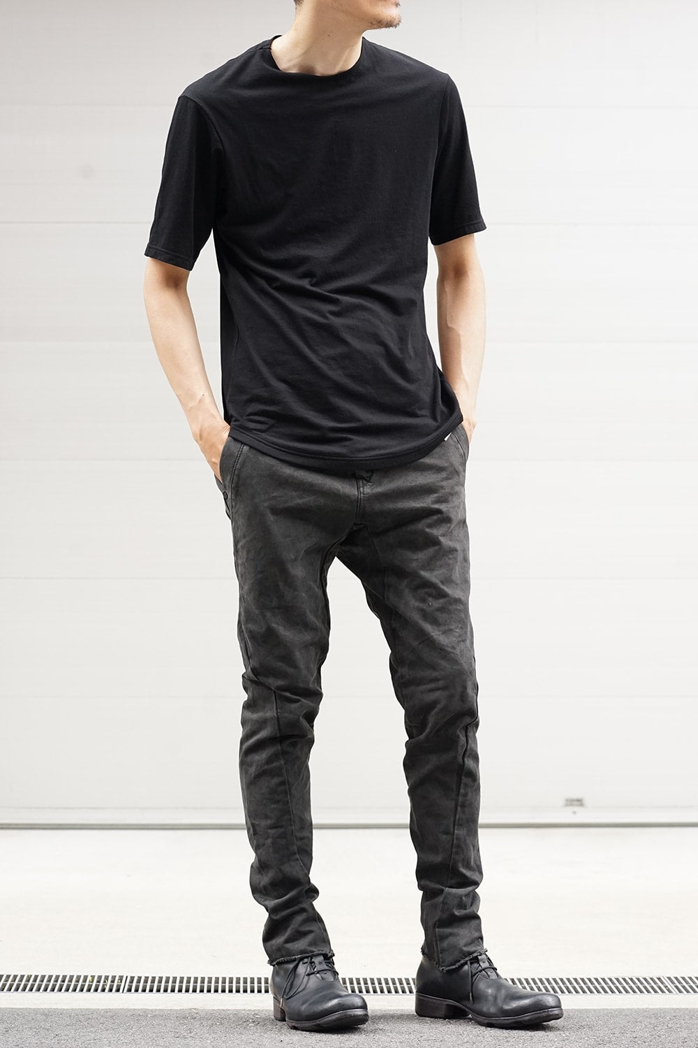 Slim pants  hard wash garment dye