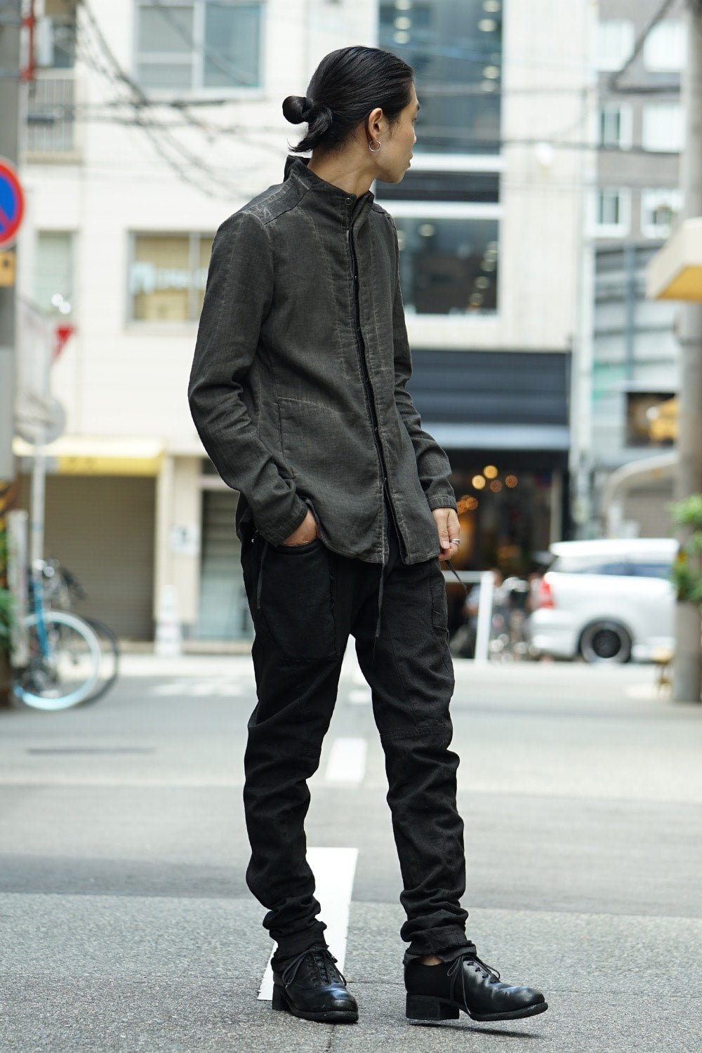 Dirty paraffin curve jodhpurs pants