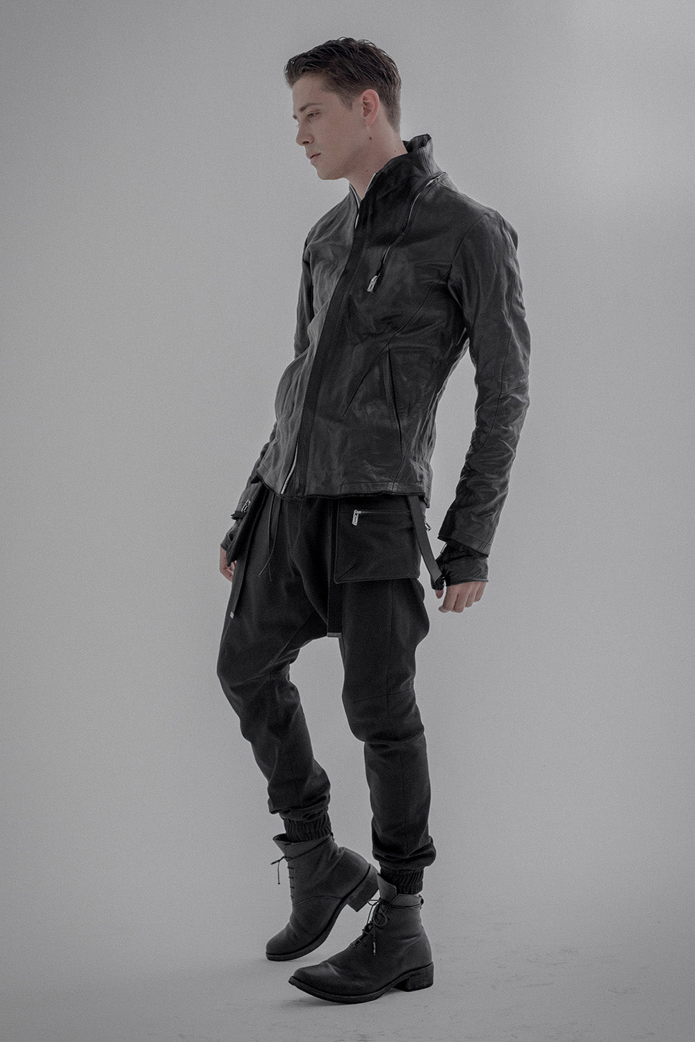 Flap bag drop crotch pants jog - ST107-0079S