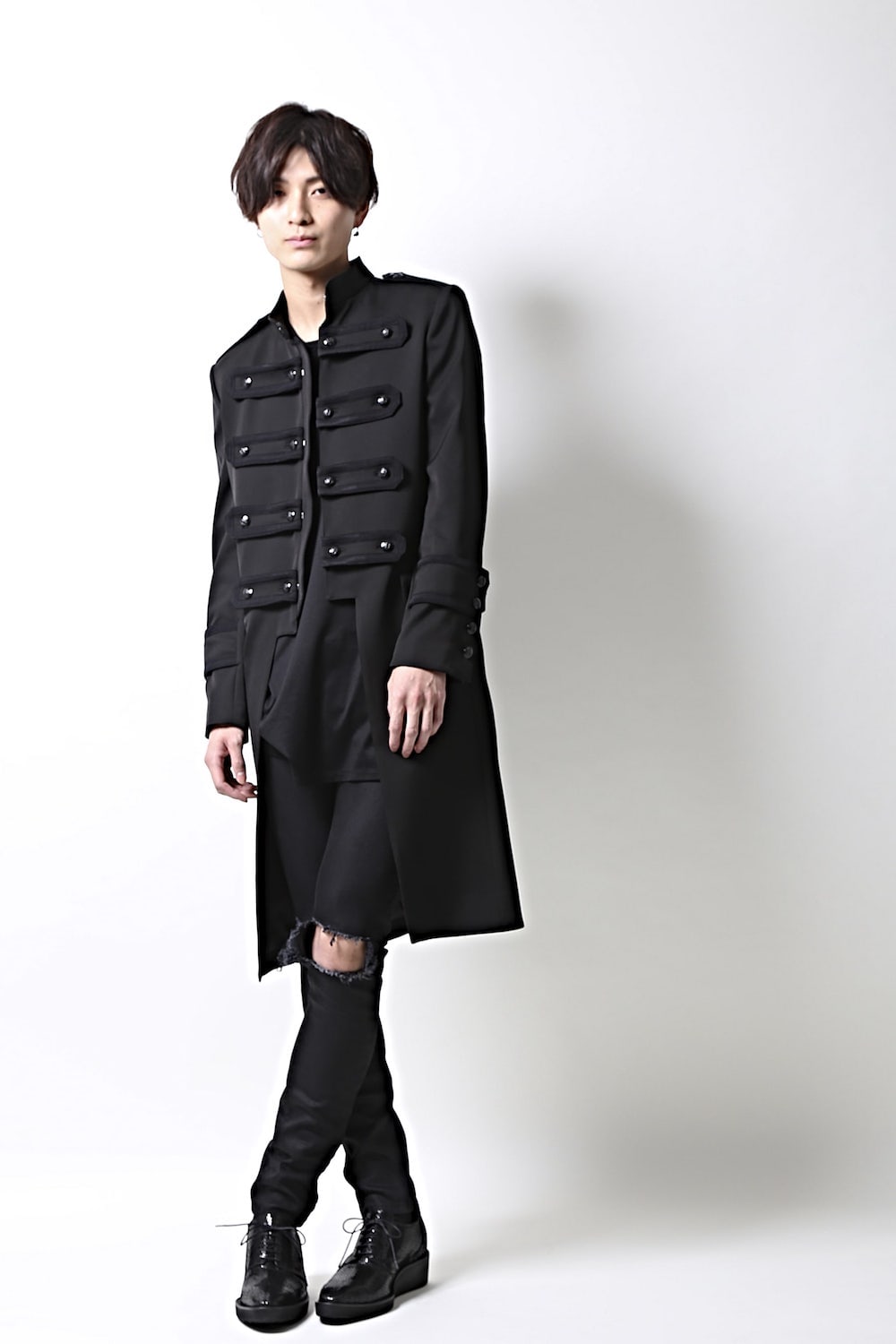 Knee Crushed Pants (Black)