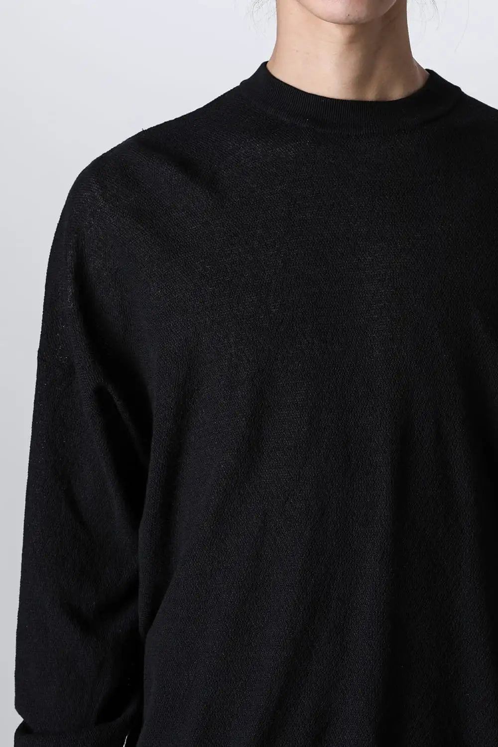 プルオーバーニット コットンリネンシルク Black