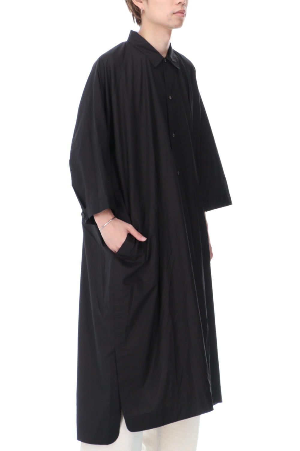 Gather Long shirt Black