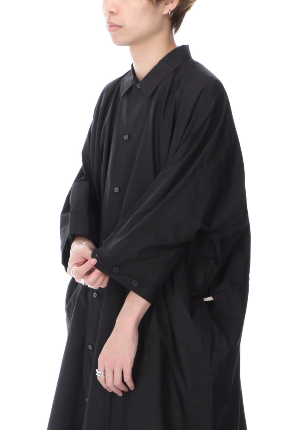 Gather Long shirt Black