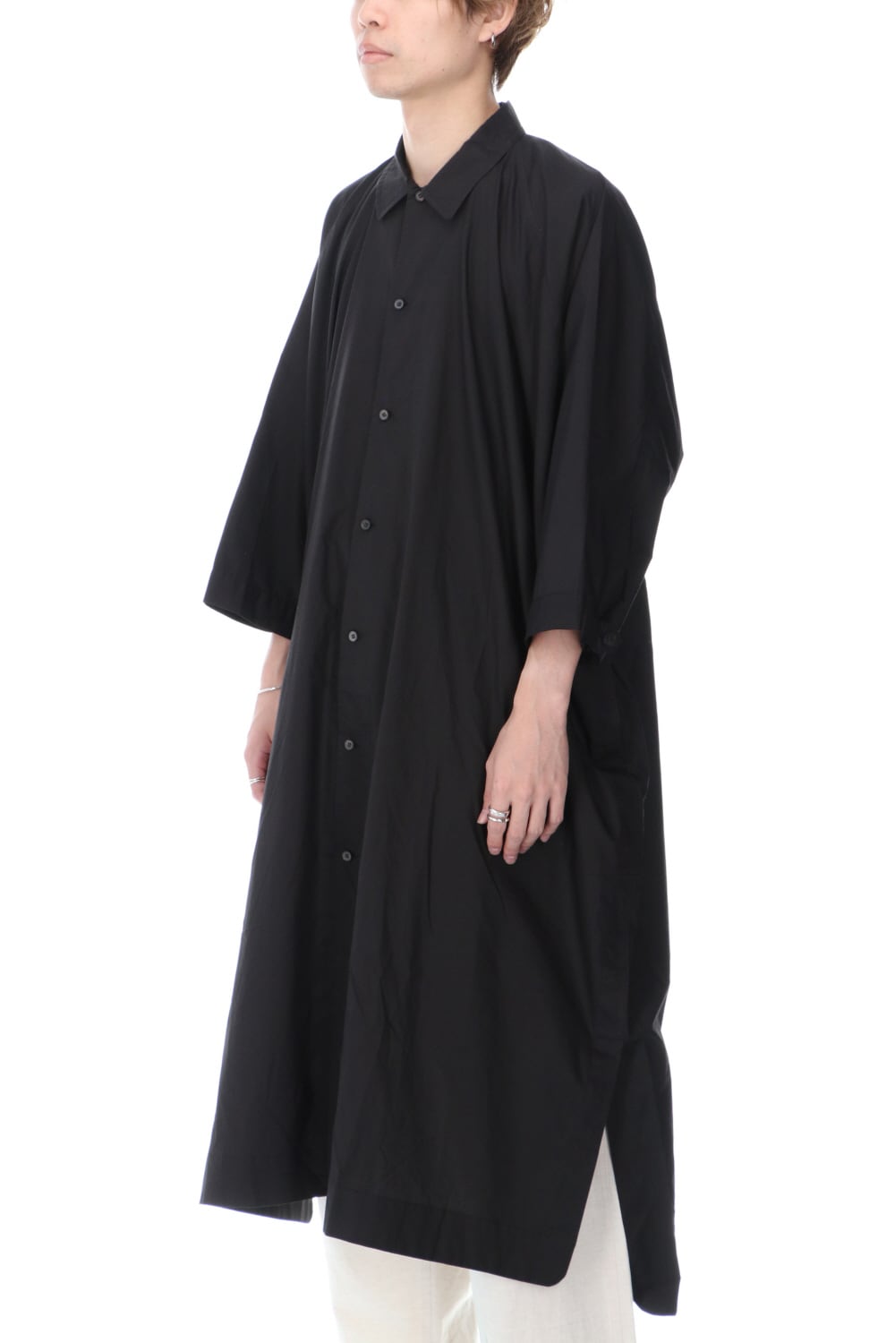 Gather Long shirt Black