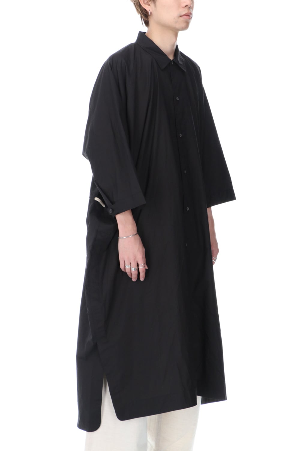 Gather Long shirt Black