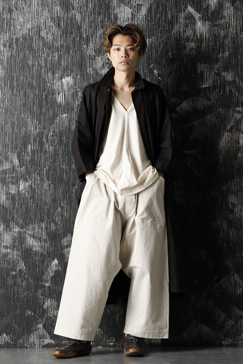 Gather Long shirt Black