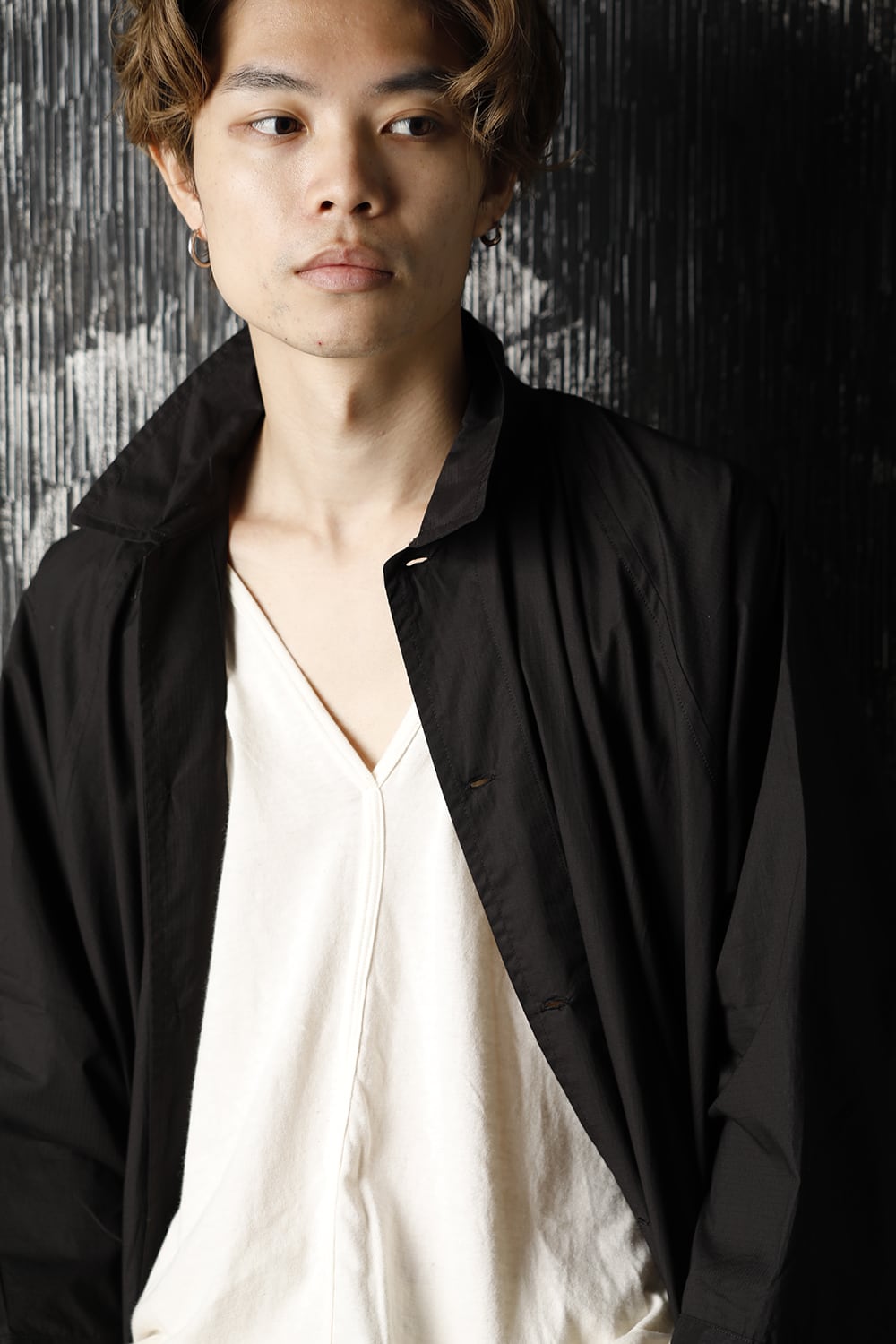 Gather Long shirt Black