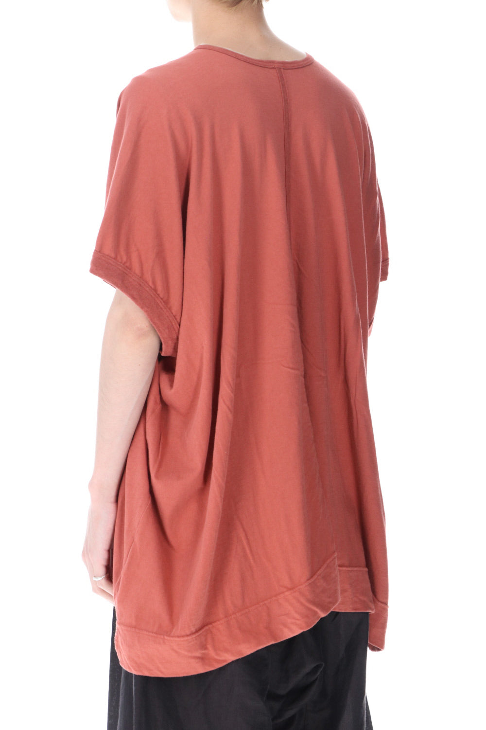 Wide fit V-neck T-shirt Coral