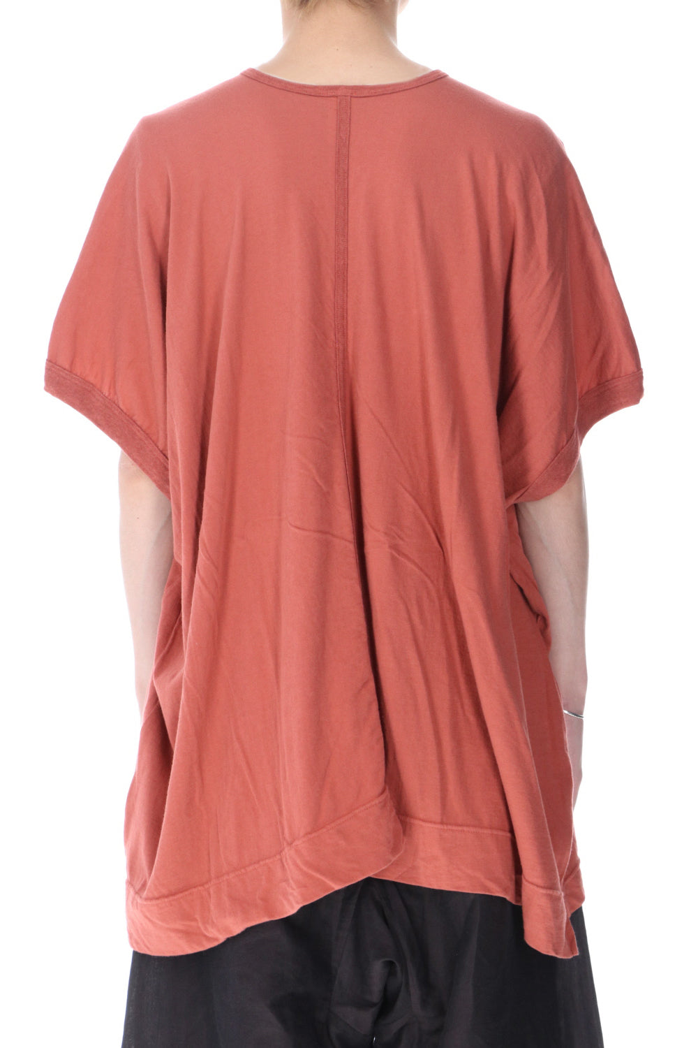 Wide fit V-neck T-shirt Coral