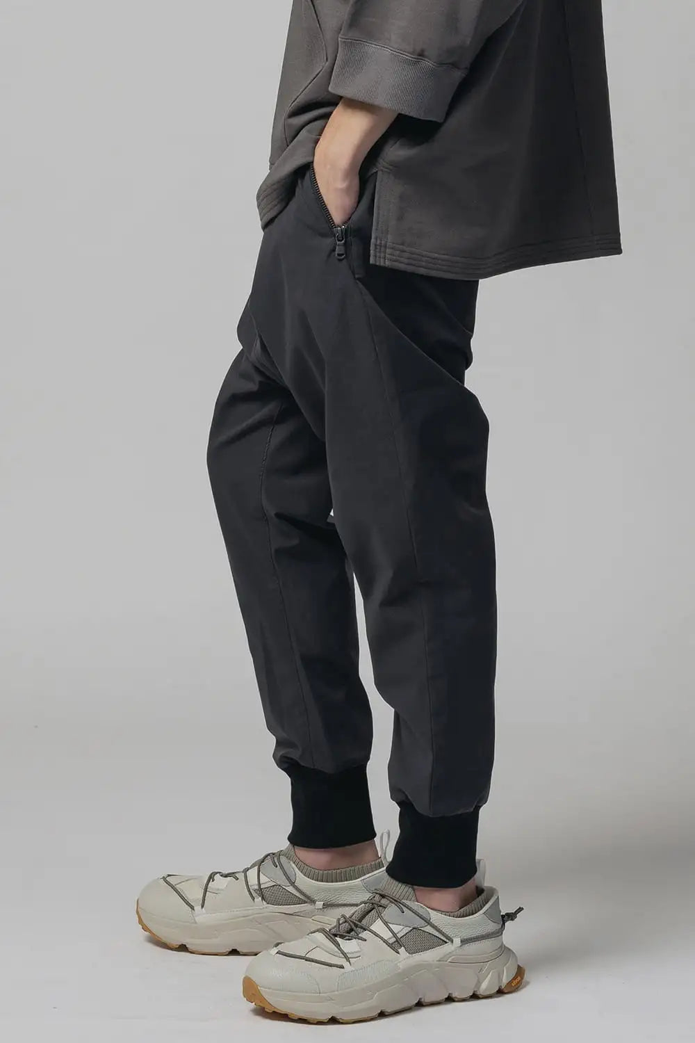 Water-Repellent Ribed Pants  Dark Gray