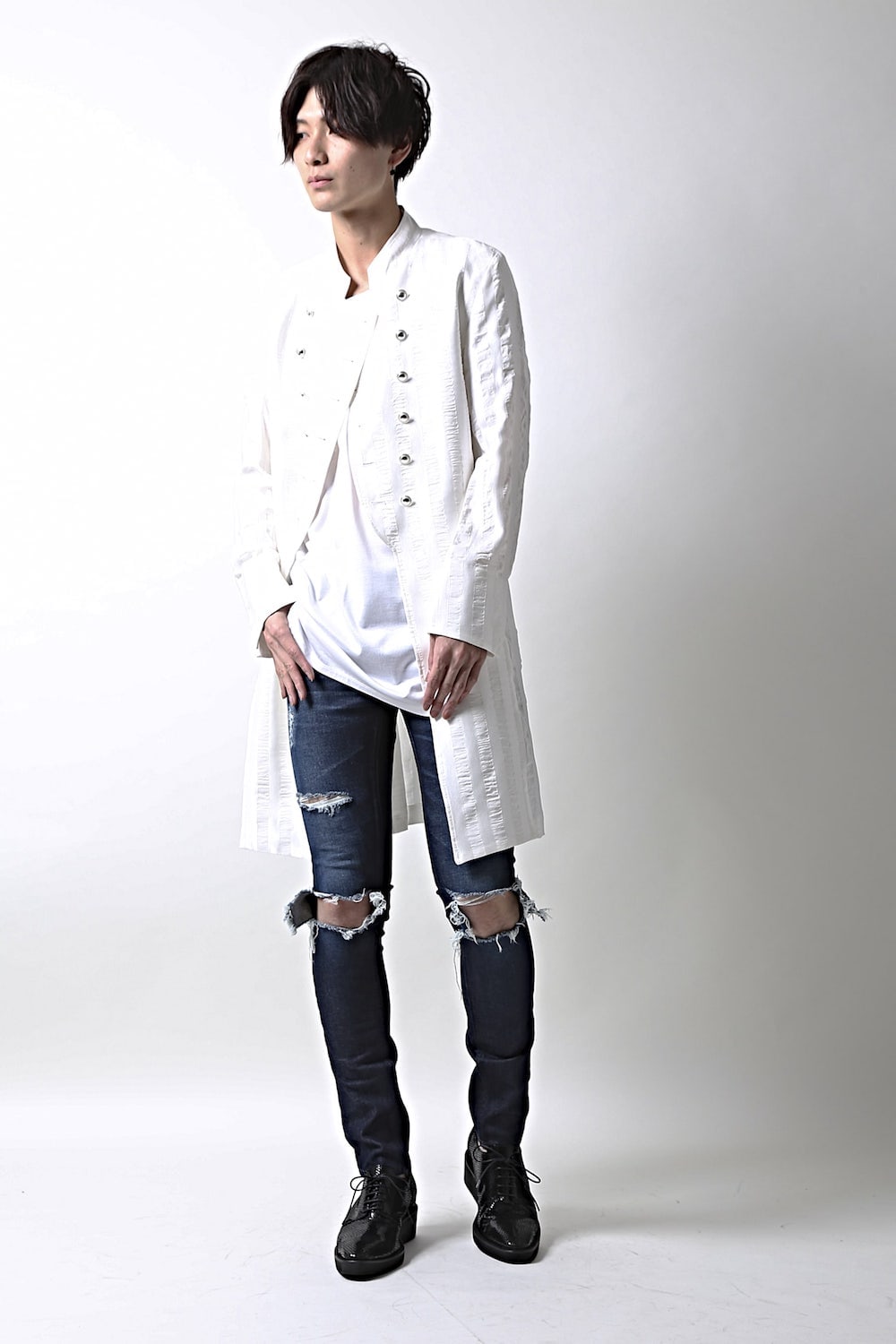 Knee Crushed Pants (Blue)