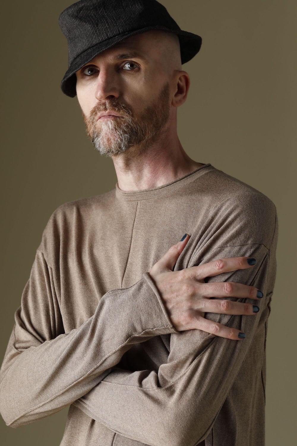 Knit long sleeve silk / cashmere Mink