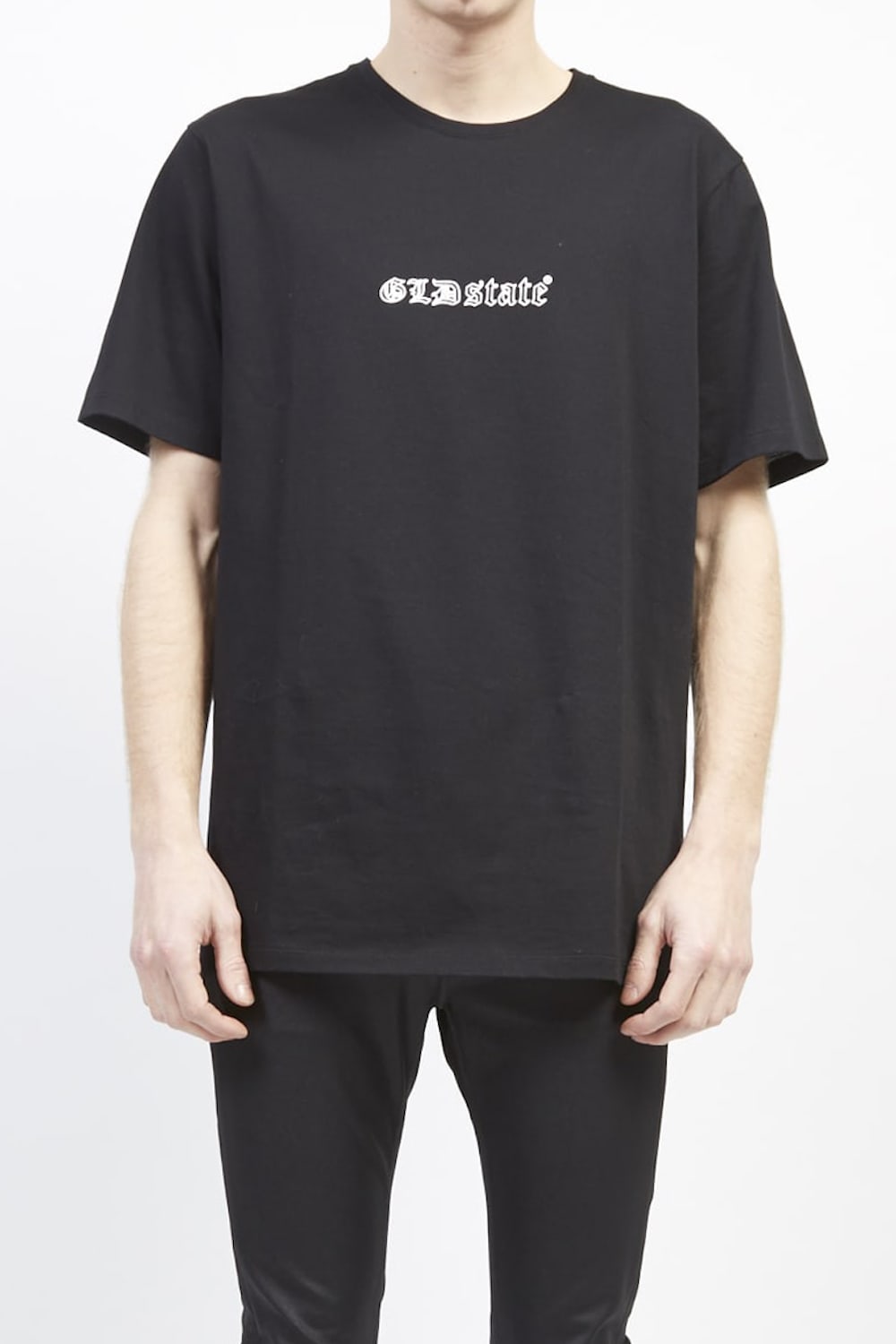 GLD state out line print T-shirt (regular) Black