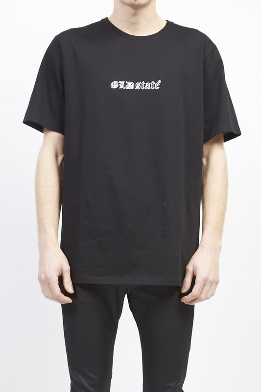 GLD state out line print T-shirt (regular) Black