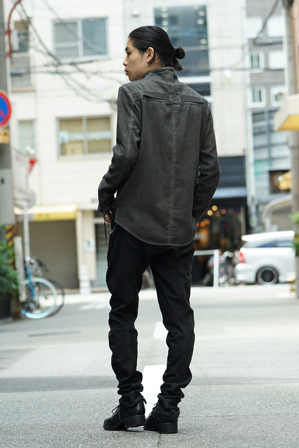 Dirty paraffin curve jodhpurs pants