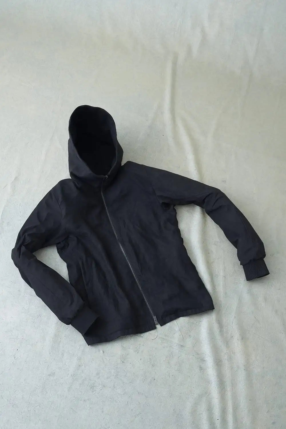 Hooded jacket soft nubuck cow leather